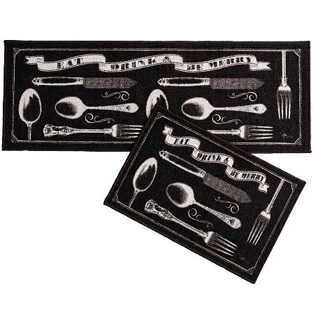 Jogo de Tapete para Cozinha Bistrô Corttex 2 Peças