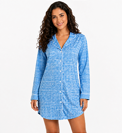 Camisola Mg Longa Azul Jeans