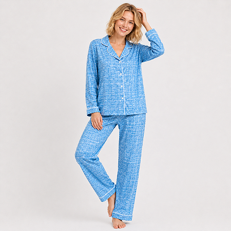 Pijama Longo Azul Jeans