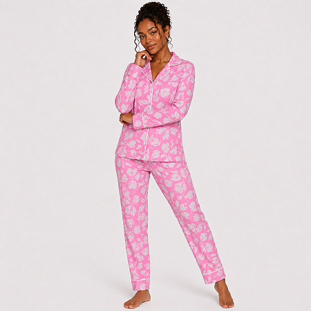 Pijama Longo Rosa Floral