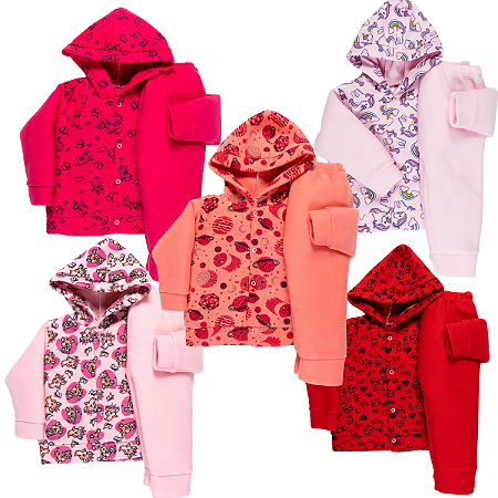 Kit 5 Conjunto Soft Infantil Inverno Menina 1 Ao 8
