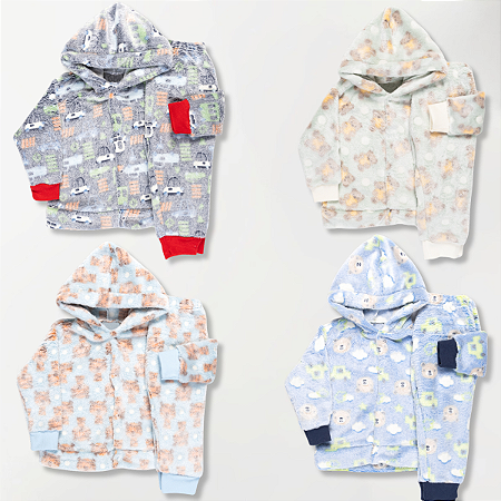 Kit 3 Conjunto Infantil Fleece Ludico Brilha No Escuro Menino