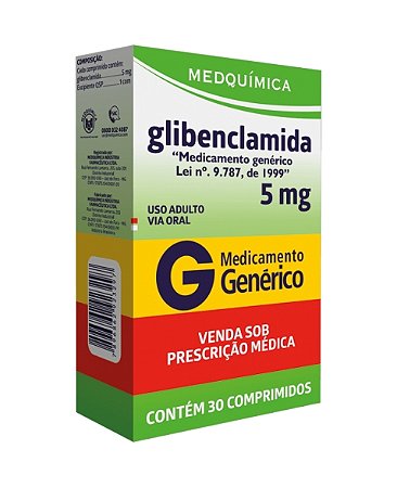 Glibenclamida 5mg 30 Comprimidos