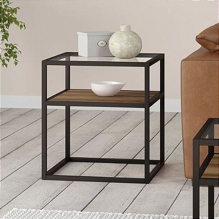 Mesa Lateral em Metal Turim Sala de Estar