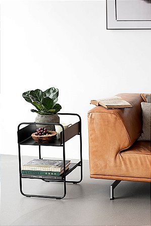 Mesa de Apoio em Metal Estilo Industrial Sala de Estar