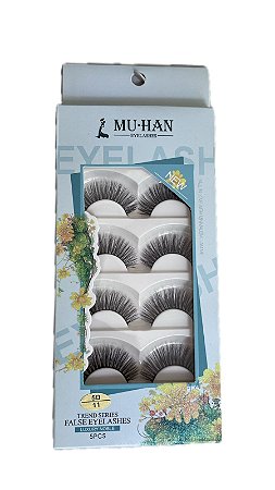 Cartela com 5 pares de cílios postiços 5D11