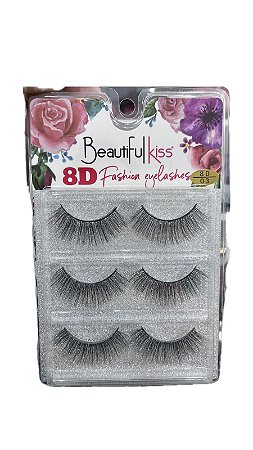 Kit c/ 3 pares de cílios postiços 8D03