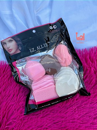 Kit com 13 esponjas para maquiagem