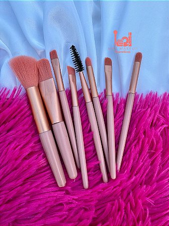 Mini kit c/8 pincéis para maquiagem
