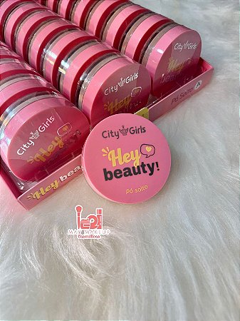 Pó Solto Hey Beauty c/esponja City Girls