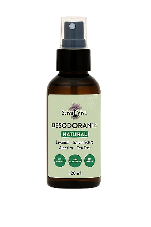 Desodorante Vegano 100% Natural – Sem Alumínio, com Óleos Essenciais  110ml
