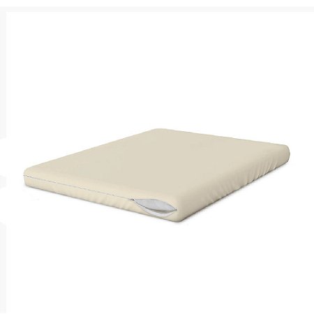 Capa Colchão Casal Bege com Zíper