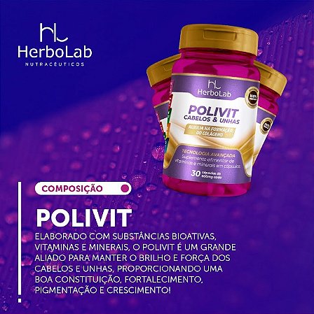 POLIVITAMÍNICO CABELOS & UNHAS - CONCENTRAÇÃO MÁXIMA POR CÁPSULA