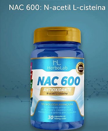 NAC 600 - N-acetil L-cisteína (NAC)  ANTIOXIDANTE SUPER CONCENTRADO.