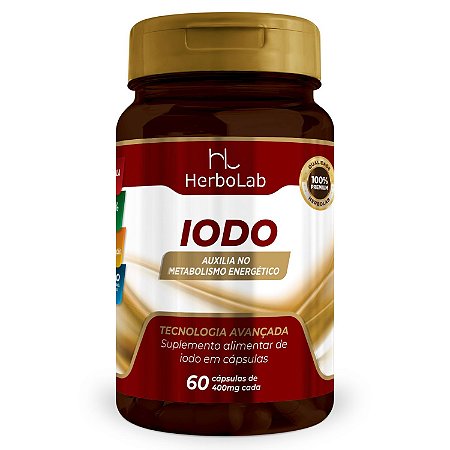 IODO 60 Cáps alta concentração 692% Valor Diário sem sabor