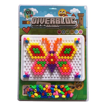 Brinquedo Educativo de Montar Diverbloc Coloridos - Vários Temas Mini Blocos Montessori Quebra Cabeça