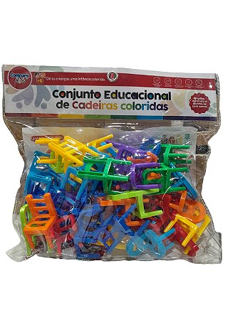 Conjunto Educacional de Cadeiras Coloridas 40 Peças