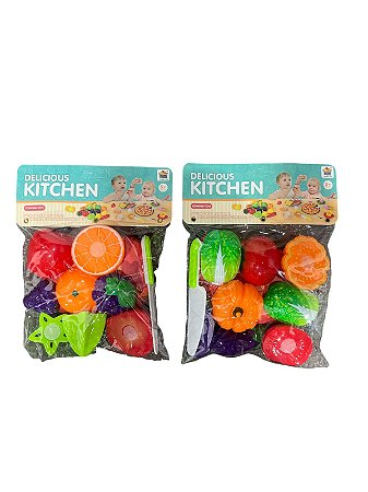Kit Brinquedo Comidinha Cozinha Fruta e Verdura