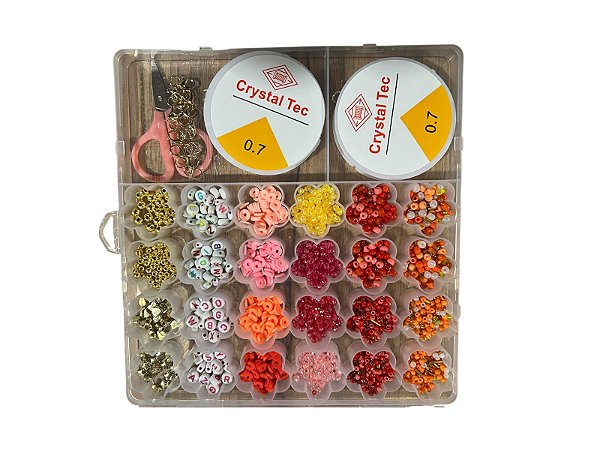 Kit Miçanga Infantil Para Pulseira Colar e Brincos 6000 peças