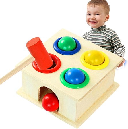 Martelo Brinquedos Para Crianças, Aprendizagem da Educação Infantil, Brinquedo infantil martelo e jogo 4 bolas para aprender as cores, contar bolas martelo para bater