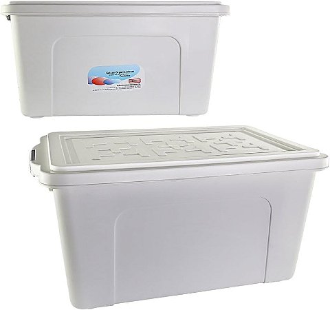 Caixa Organizadora 70 Litros Com Rodinha - Cor: Transparente