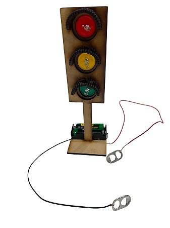 Semáforo MDF com LED de alto brilho