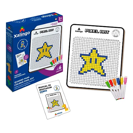 Quadro Para Colorir Super Pixel Art - Xalingo