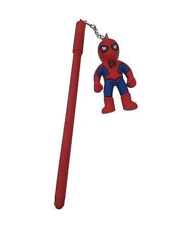 Caneta Ponta Fina Com chaveiro - Homem Aranha