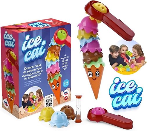 Brinquedo Jogo De Empilhar Sorvete Ice Cai Colorido Infantil