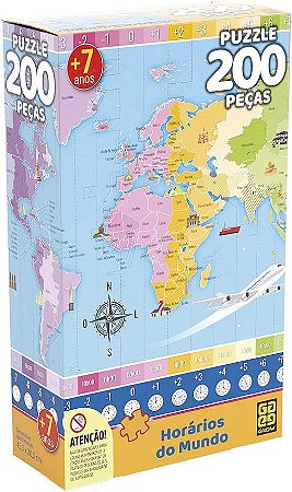 Puzzle 200 Peças - Horários do Mundo