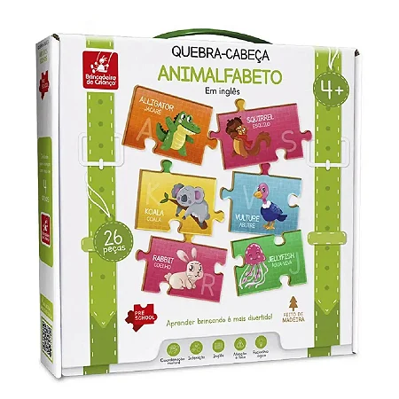 Quebra-Cabeça Animalfabeto em Inglês e Português