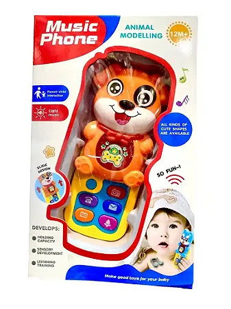 Telefone Musical Infantil - cor laranja