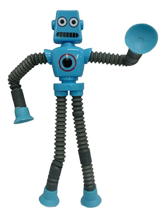 Brinquedos Esticados com Ventosa - Brinquedos de ventosa de tubo de robô - cor: Azul