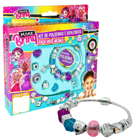 Kit Pulseira E Berloques Brinquedo Infantil Criança Menina