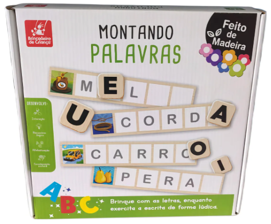 Brinquedo Educativo Monta Palavras Pedagógico Infantil
