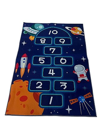 Tapete Infantil Kids Menina Menino Quarto Sala Antiderrapante 1,20 x 80 - Tema espaço