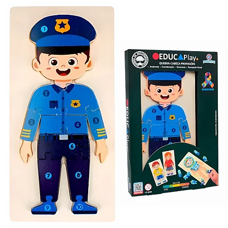 Qebra-Cabeça Profissões Educaplay - Policial