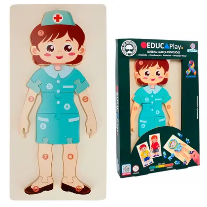 Quebra-Cabeça Profissões Educaplay - Enfermeira