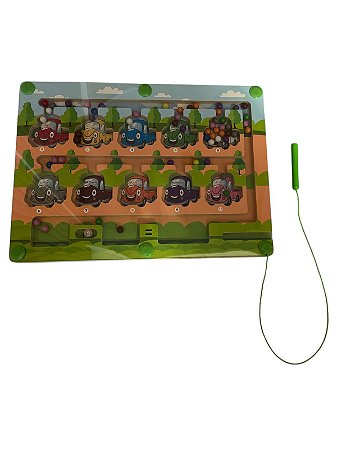 Quadro Labirinto Magnético Infantil com Bolinhas Coloridas e Caneta Coordenação Estimulante