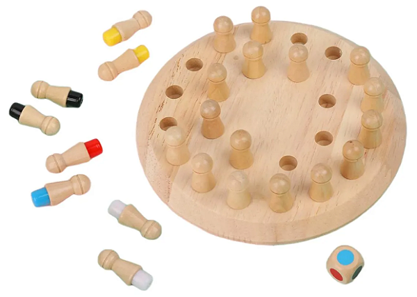 Jogos de tabuleiro de madeira para combinar - memória (infantil e adulto)