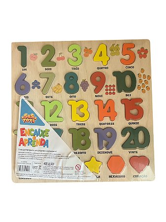 Brinquedo Educativo Pedagógico em Madeira - Números Coloridos Tabuleiro