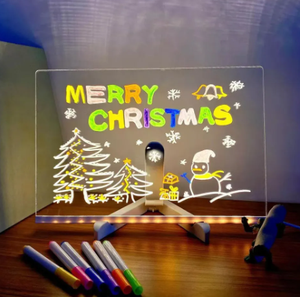 Quadro branco Led - apagável USB com 7 marcadores