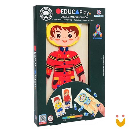 Quebra-Cabeça profissões Educaplay - Bombeiro