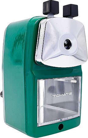 Apontador de Mesa Manual para Lápis com Manivela e Reservatório Coletor