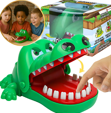 ogo Crocodilo Jacaré Dentista Dente Morde Dedo Brinquedo Fácil de Brincar e Carregar Podendo Várias Crianças Brincarem Juntas