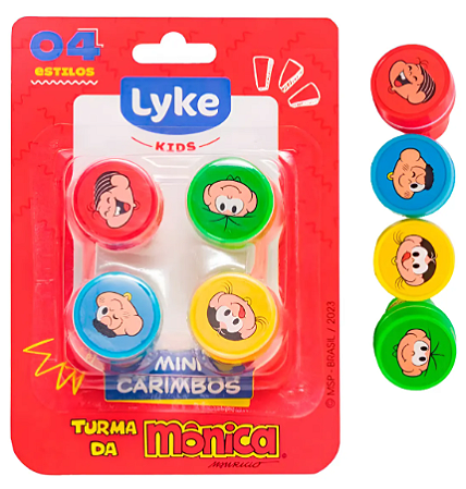 Carimbo Lyke - Turma Da Mônica - Blister C/ 4 Un