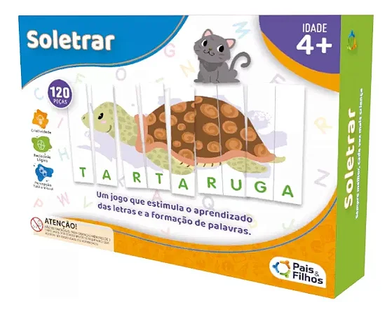 Jogo educativo soletrar pais & filhos - 120 peças Infantil pedagógico
