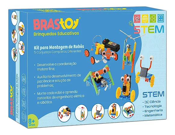 Brastoy Kit De Blocos De Construção De Ciência Stem Robotics, Experimentos Científicos Eletrônicos