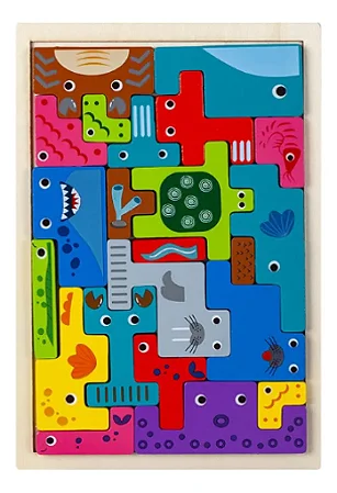 Quebra-cabeça fundo do mar montessori