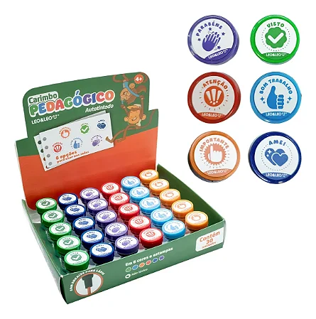 Kit 6 Carimbos Stamp Professor Pedagógico Encaixe Lápis